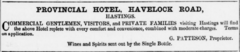 1866 Provincial Hotel Advertisement